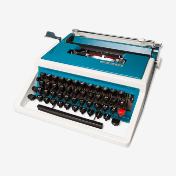 Machine a écrire Underwood 315 bleue avec sacoche