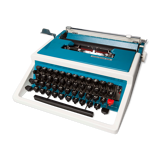 Underwood 315 blue typewriter with satchel