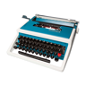 Underwood 315 blue typewriter with satchel