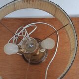 Mid-Century "3-light" table lamp in brass and cut crystal – France