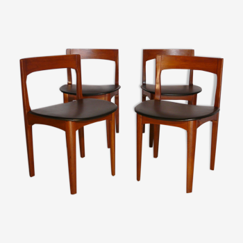 Lot of four scandinavian teak chairs