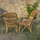 Pair of vintage rattan armchairs from the 1960s.