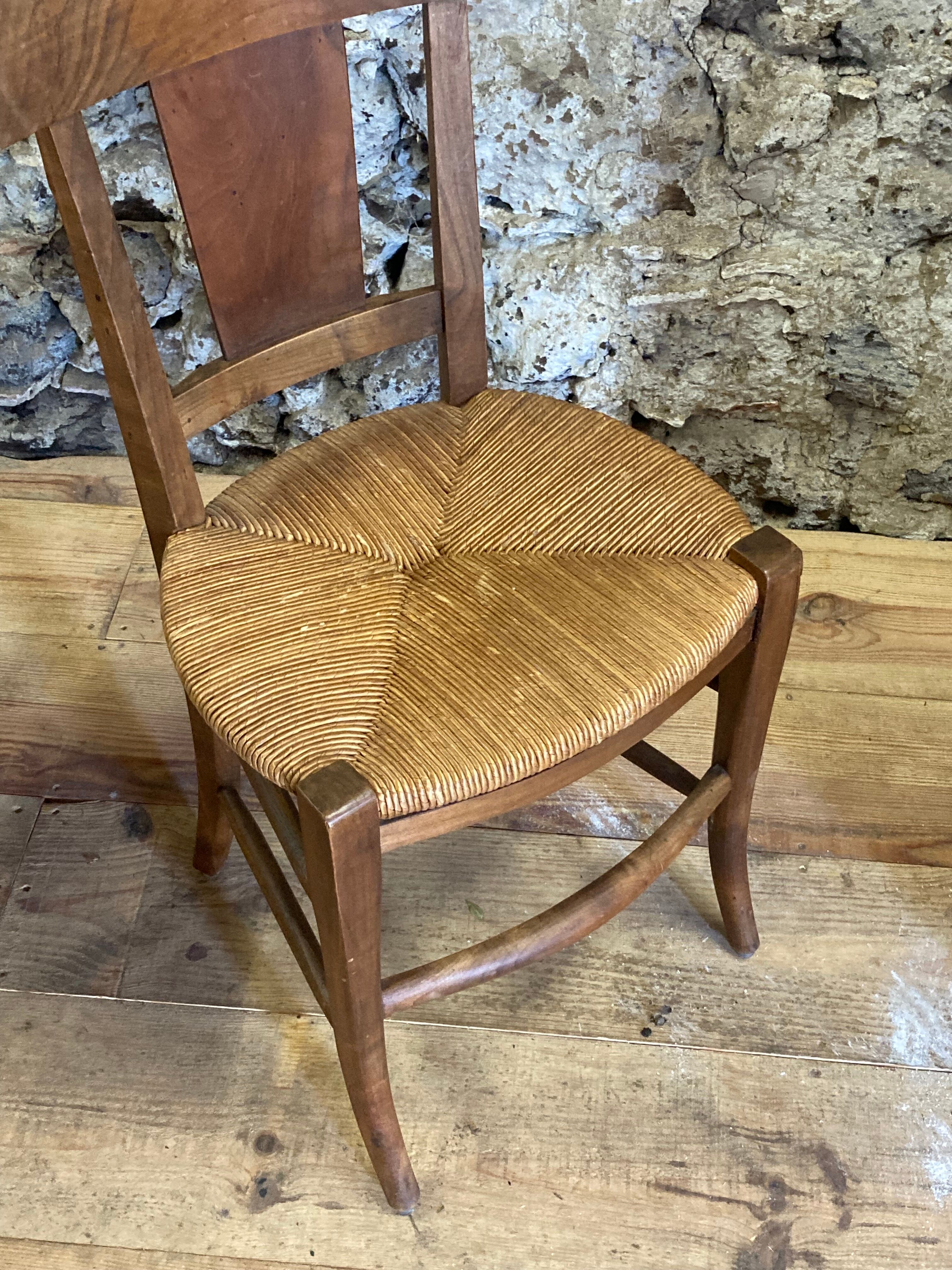 3 rustic chairs mulched solid wood Directoire