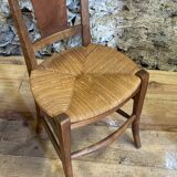 3 rustic chairs mulched solid wood Directoire
