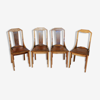 Lot de 4 chaises Art Déco