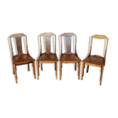 Lot de 4 chaises Art Déco