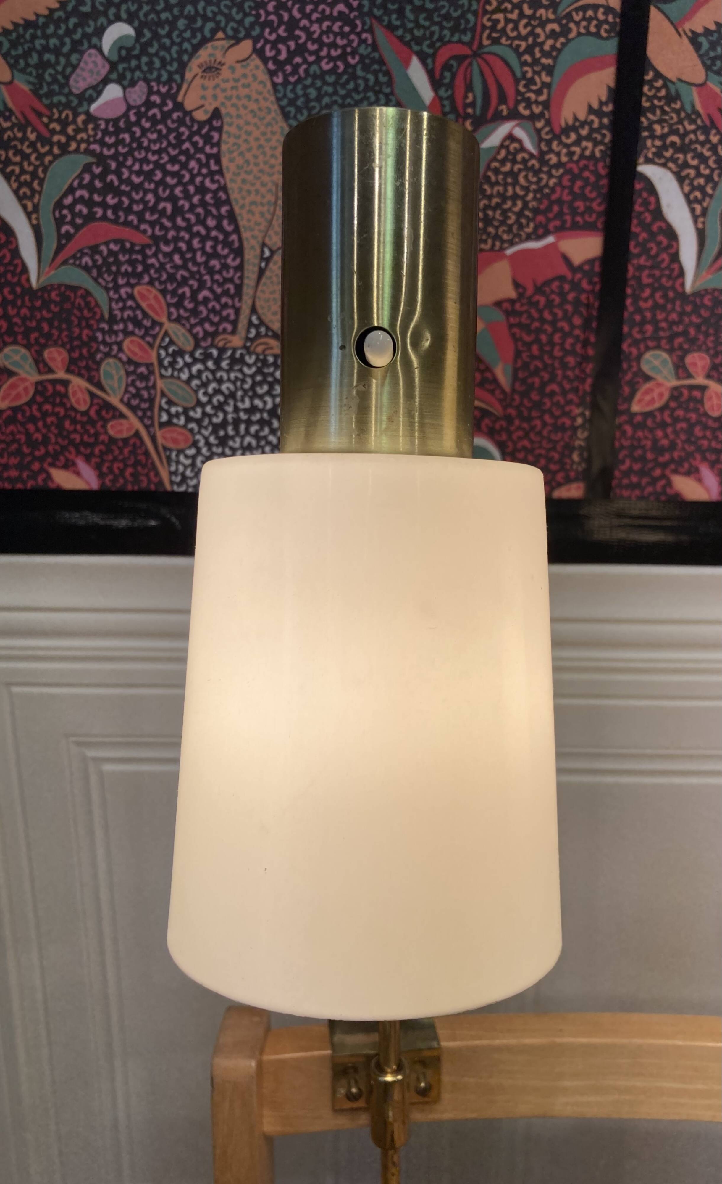 Paire de grandes lampes modulables industrielles 1950.