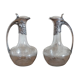 Pair of Gallia ewers in crystal and silver metal