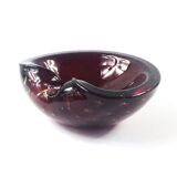 Bullicante murano ashtray with gold flecks inclusions, italy, 1960s