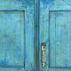 Buffet burmese teak cupboard with original turquoise patina