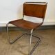 Chaise cantilever en cuir fauve par Steel Line, années 1980