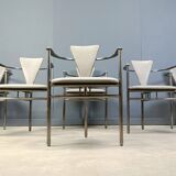 Post modern dining chairs by Belgo chrom, set of 6 - 1980s