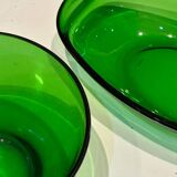 Ensemble Bol et Ramequin vert en verre