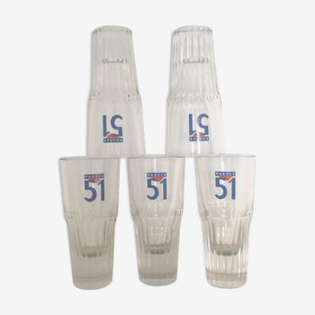 Set of 5 glasses Pastis 51 H13cm