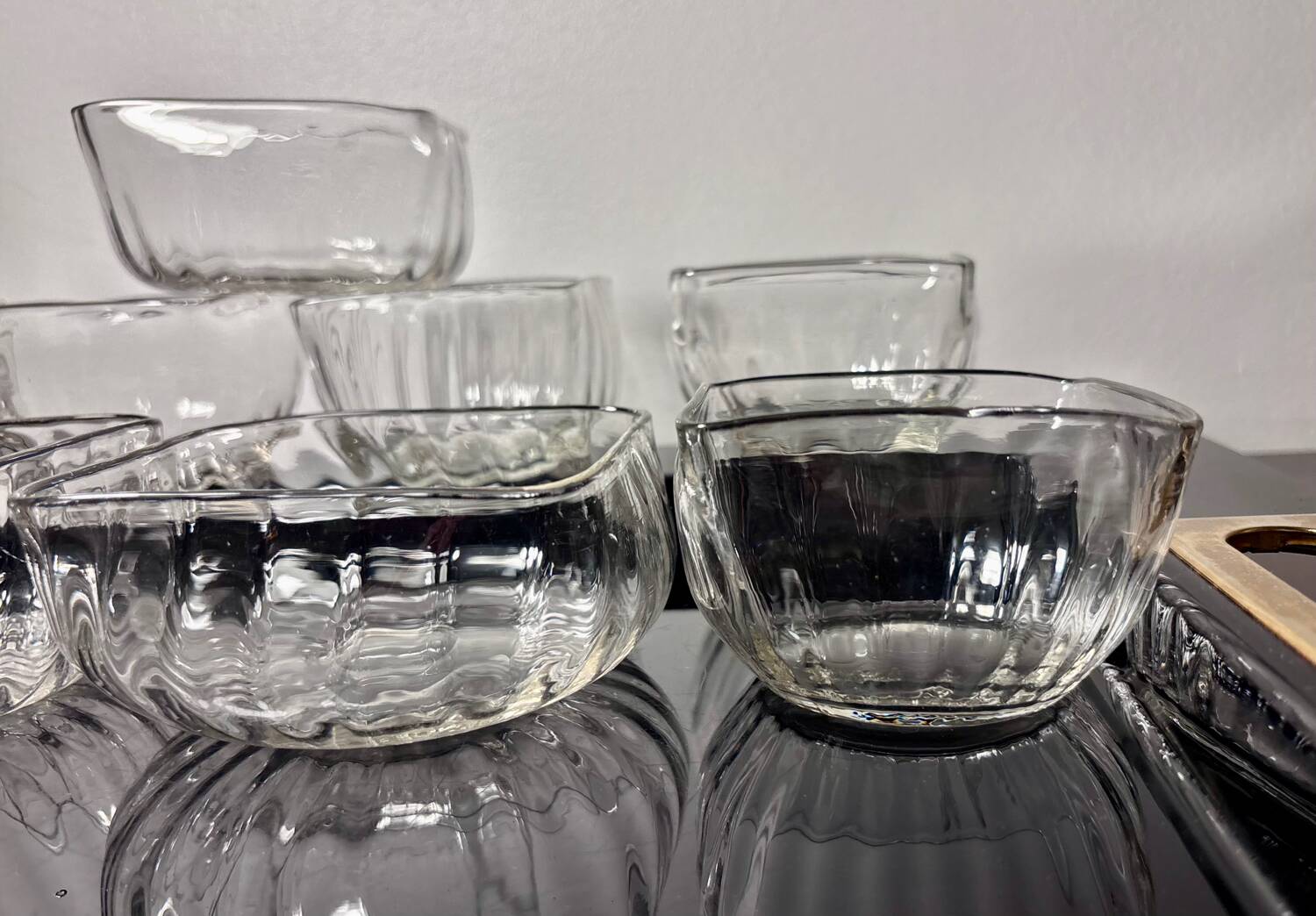 Daum cups 9p. Venetian Ribs