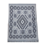 Handmade grey carpet in pure wool, 103x68 cm