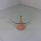 Italian Memphis style pink natural stone & glass side table 1980’s