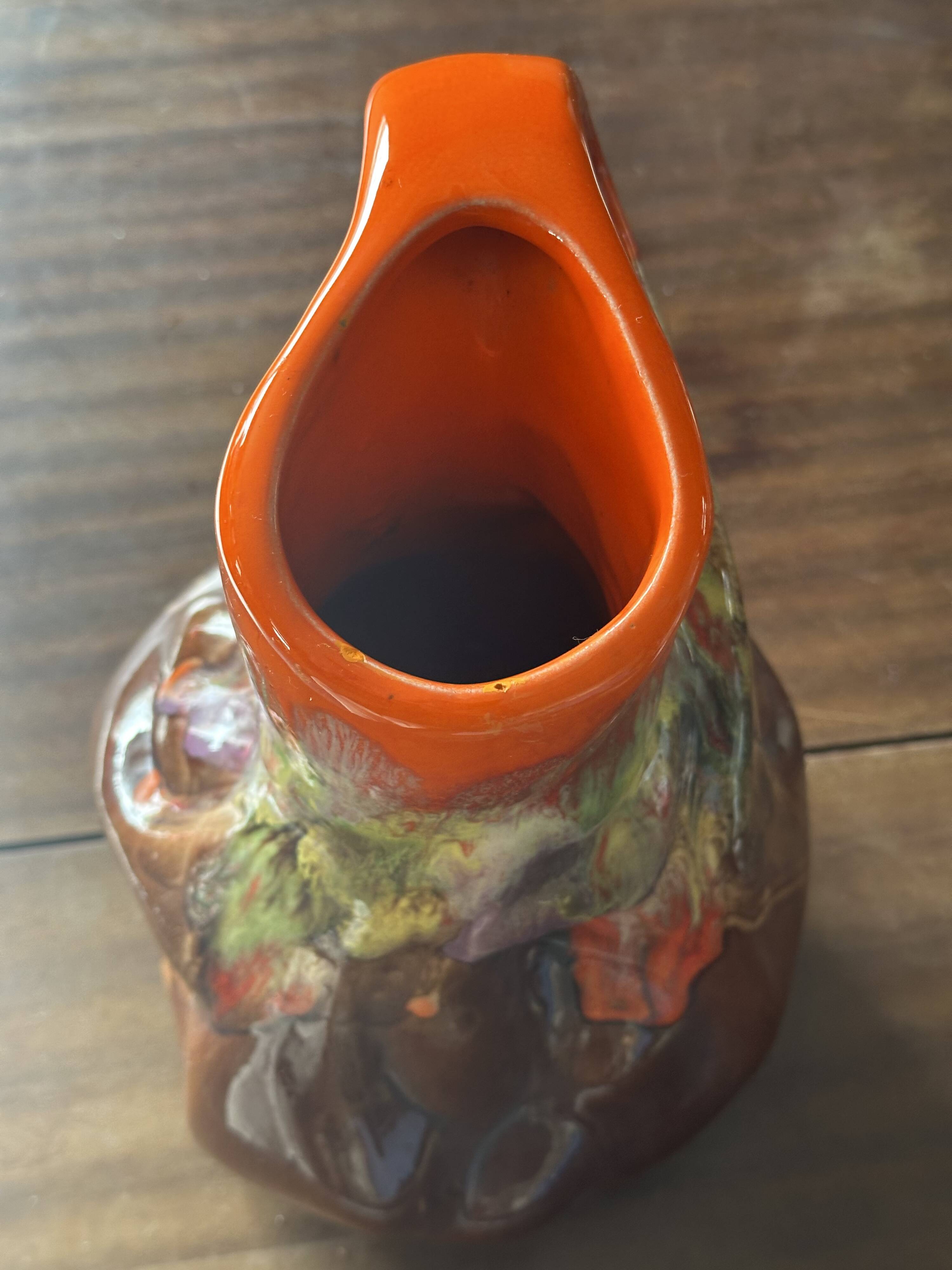 Vintage Vallauris Glazed Ceramic Pitcher, 30 cm High
