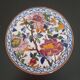 Large plate decorated with Gien peonies