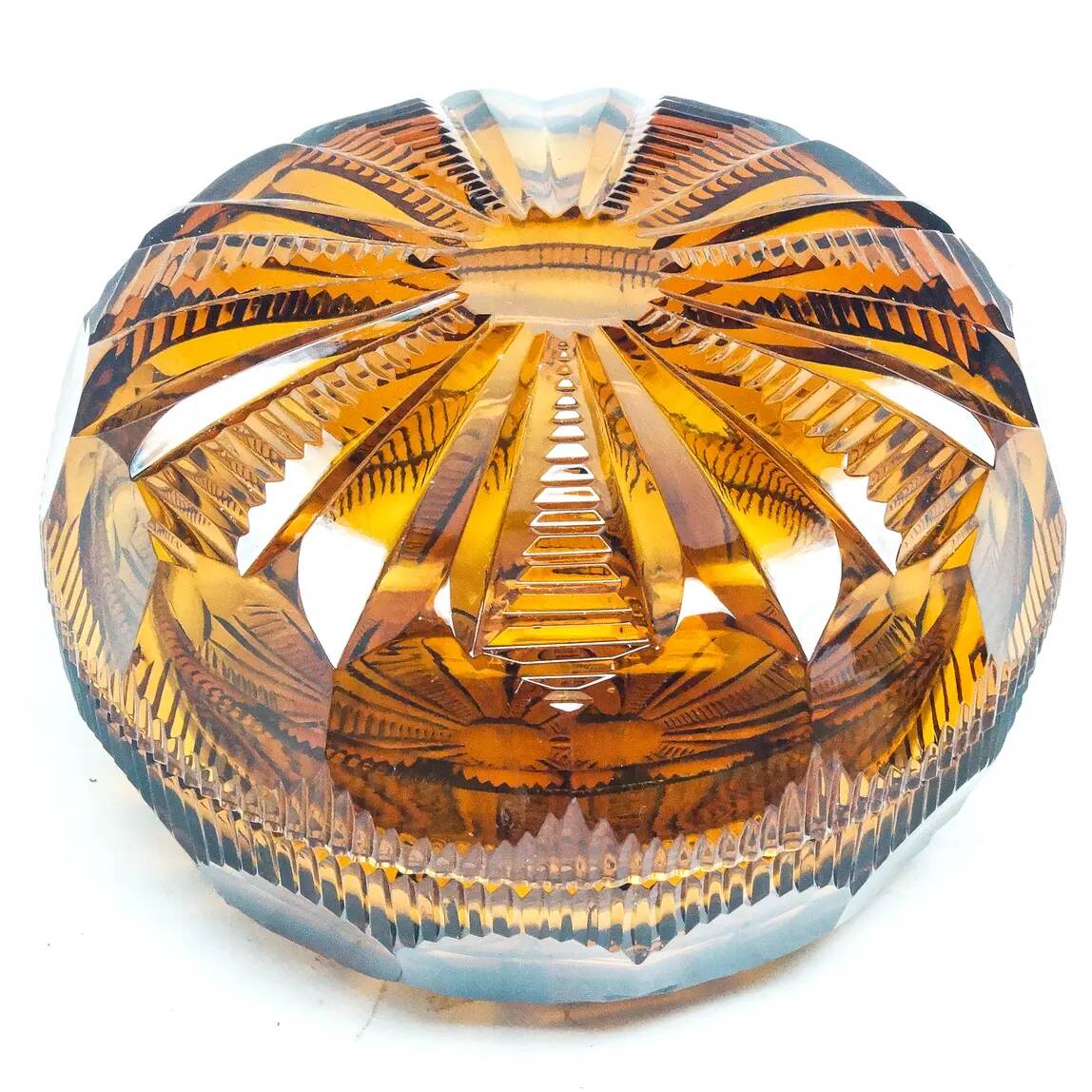 Art Deco bonbonniere, crystal, Moser, Czechoslovakia, 1930s