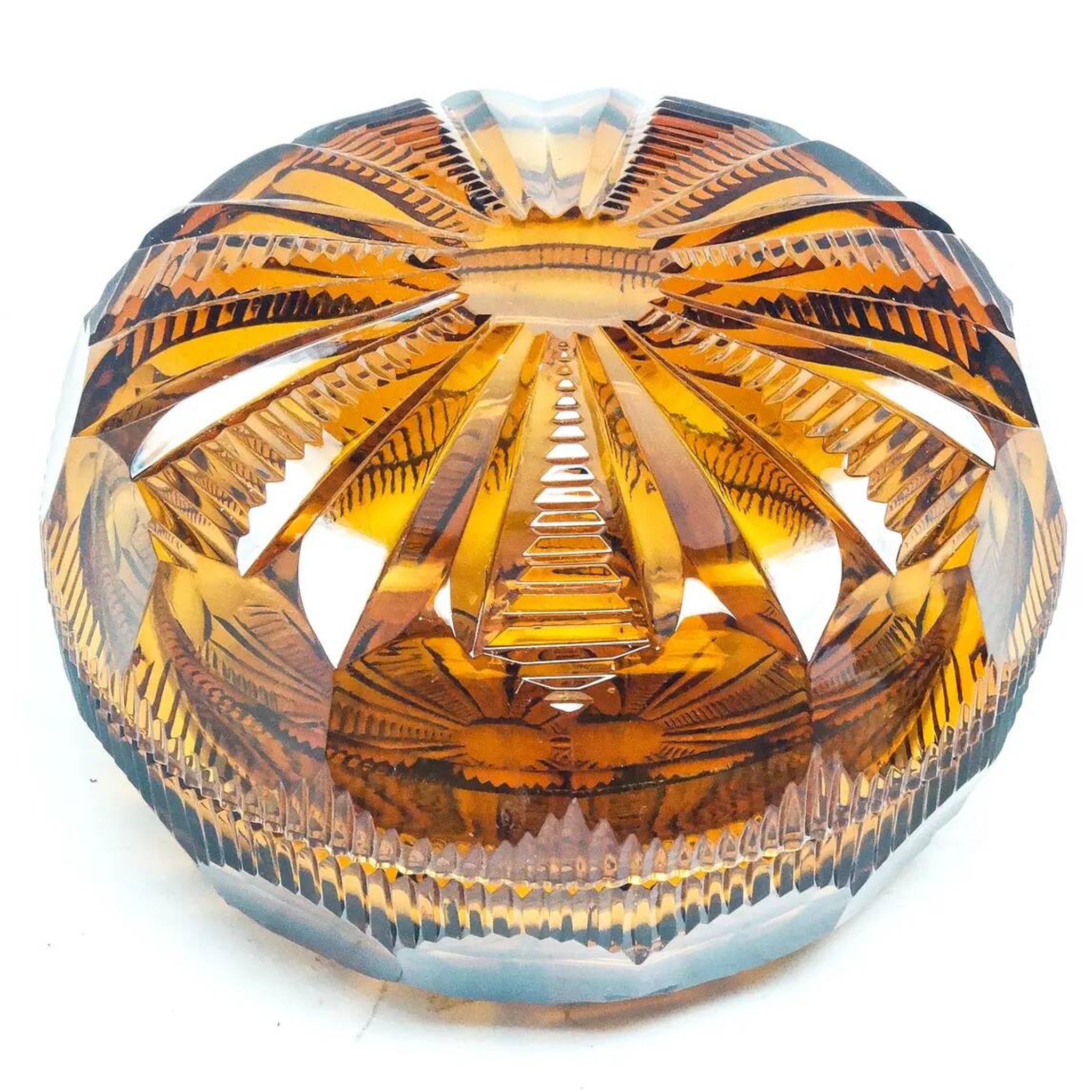 Bonbonnière Art Déco, cristal, Moser, Tchécoslovaquie, années 1930