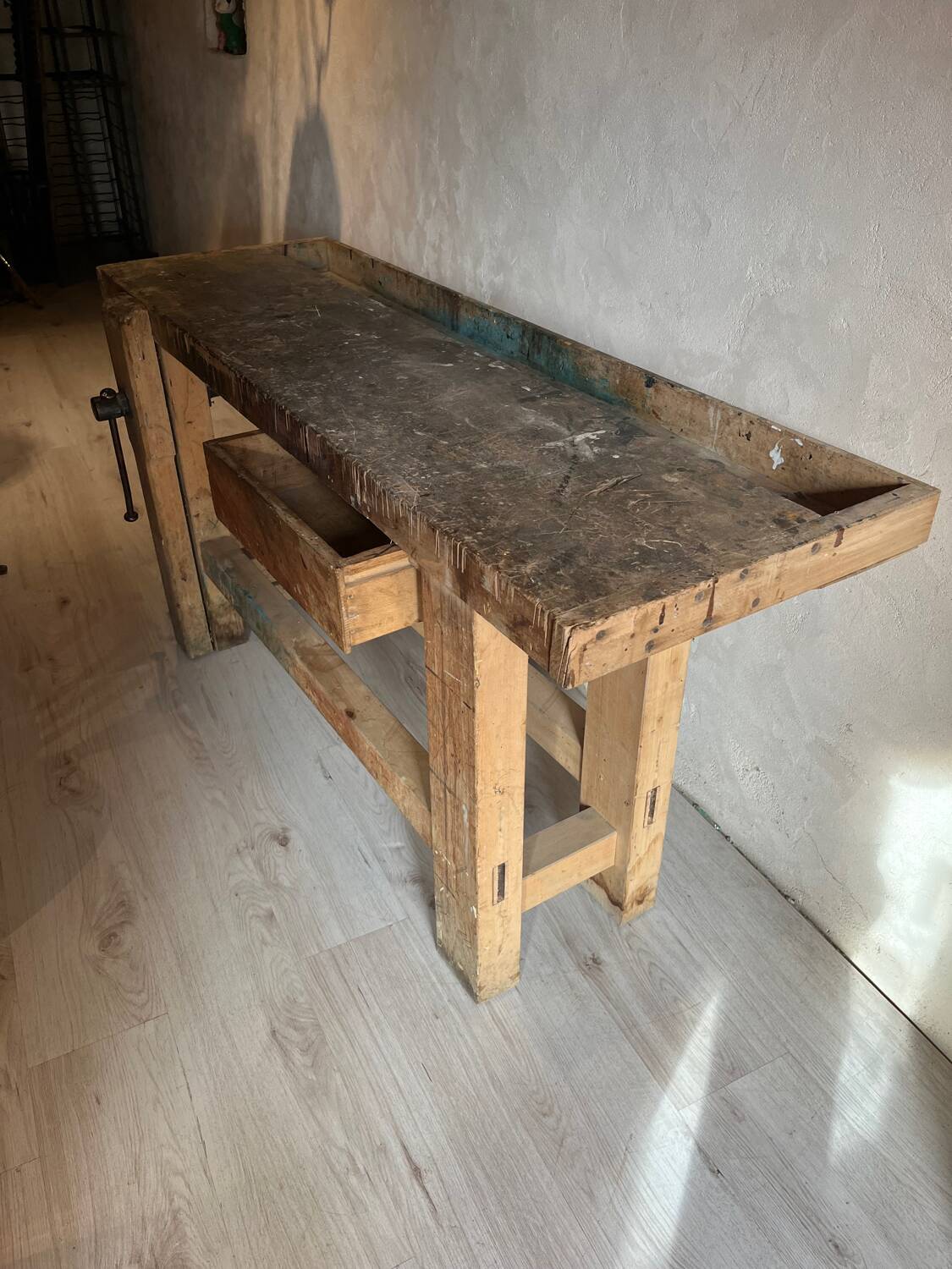 Old wooden workbench