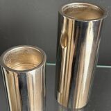 Chrome cylinder candlesticks from the 1980s