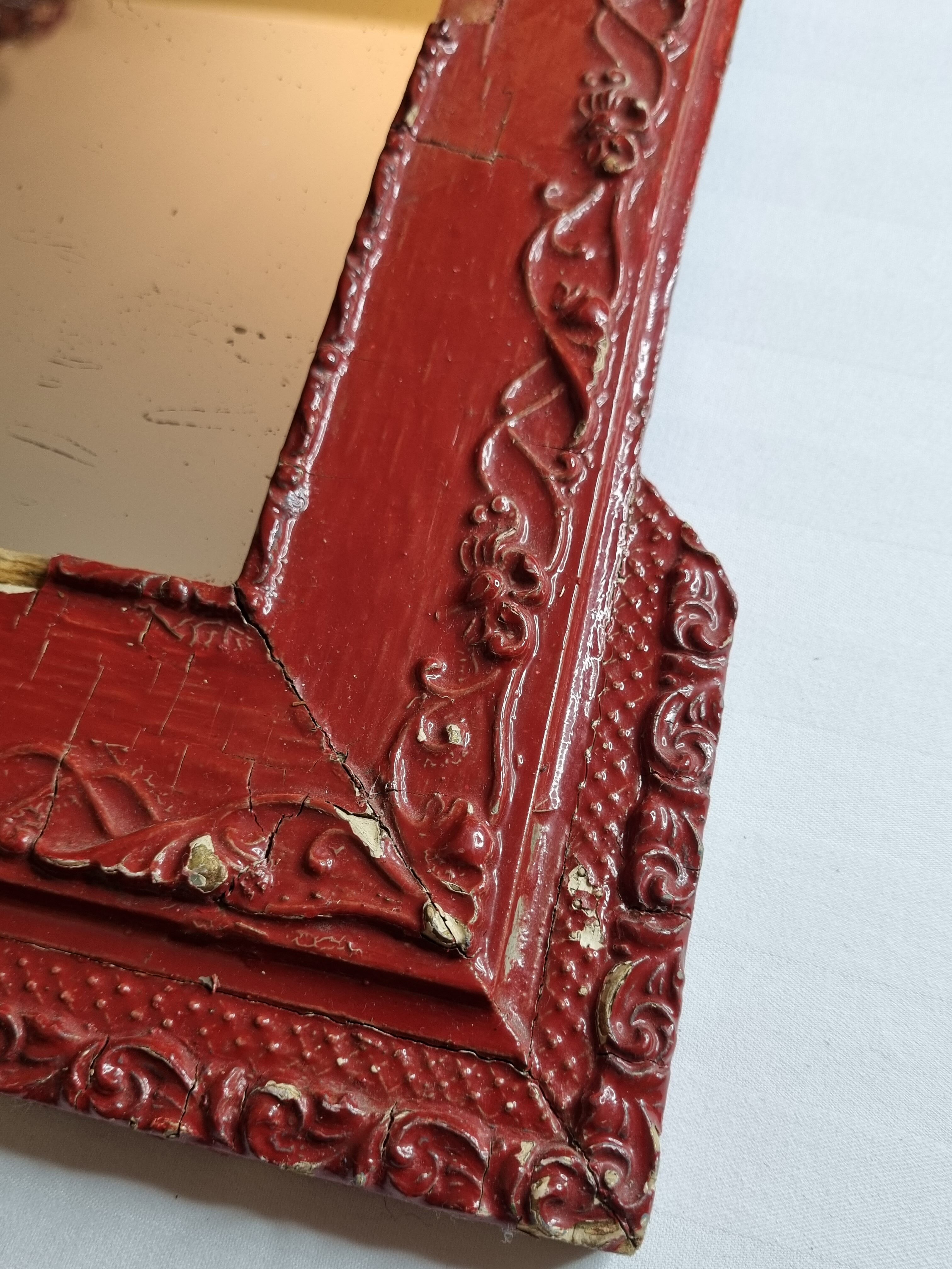 Louis XVI style mirror, repainted, vintage, 75 cm