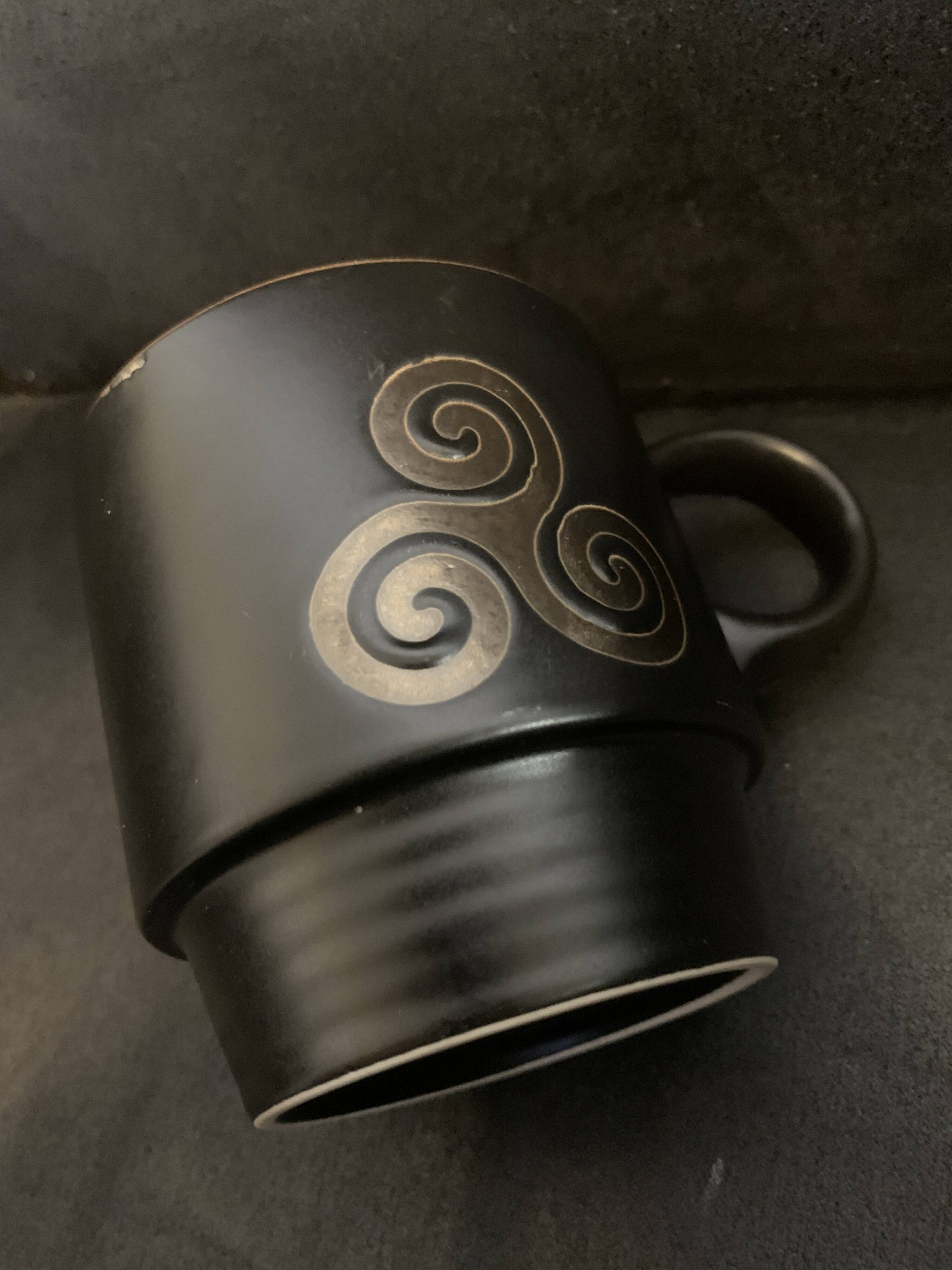 Brittany cup triske decor 9cm triskell decoration France stoneware coffee mug