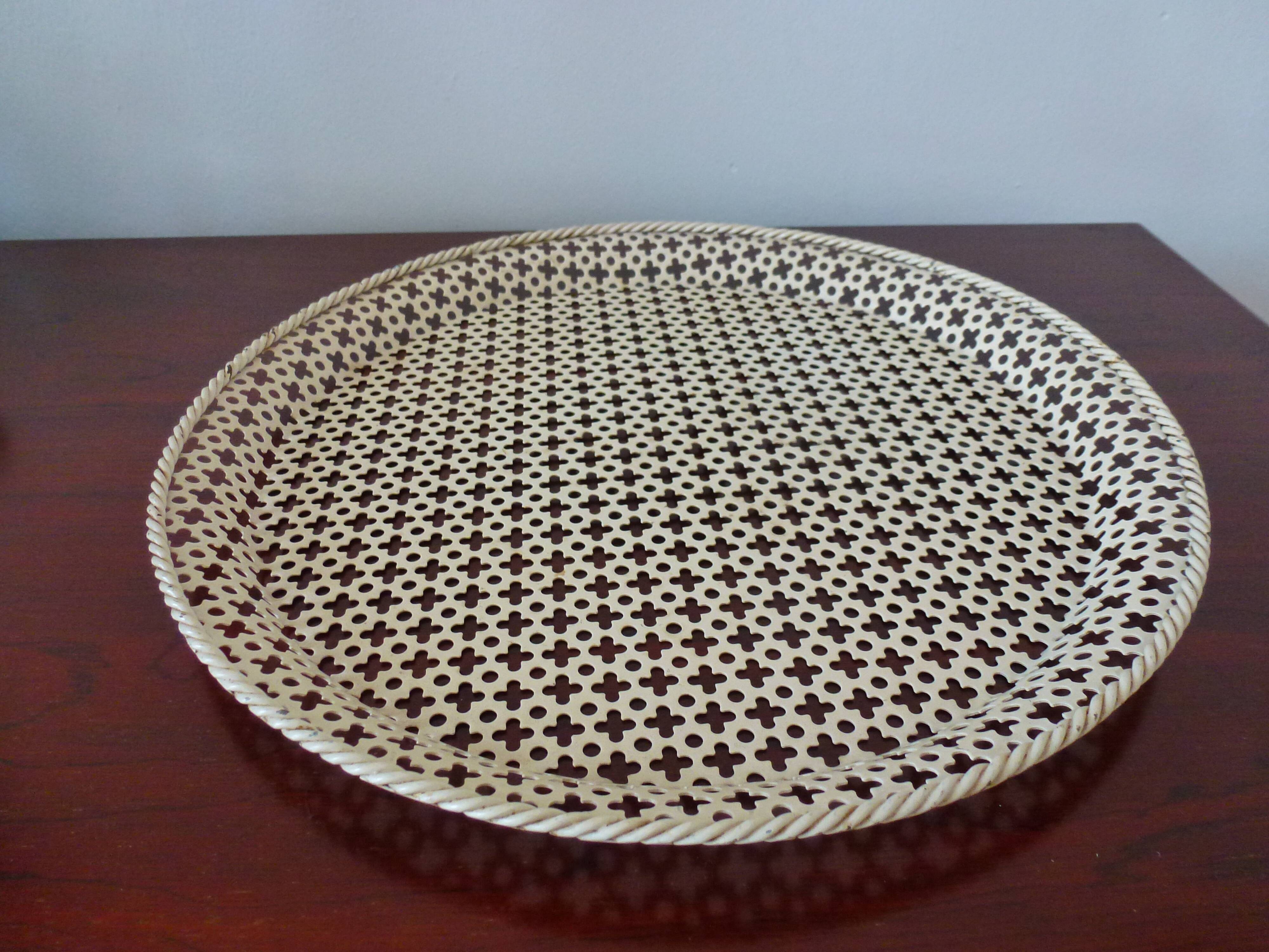 Perforated metal tray Mathieu Mategot 34cm