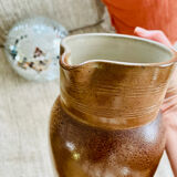 Pichet stoneware vintage Grès du Berry handmade France