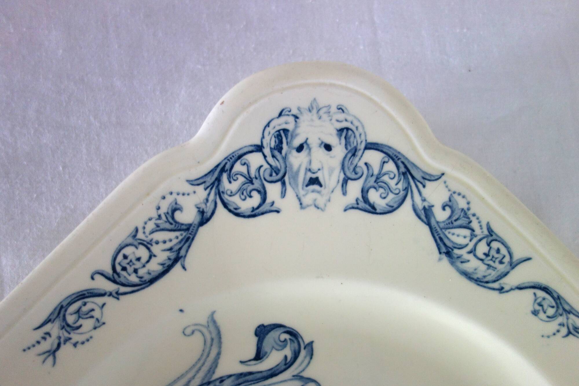 Renaissance-style ironstone serving dish from Clairefontaine, 19th century.