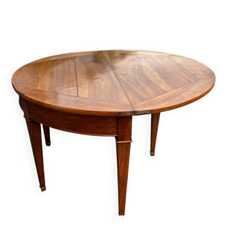 Table demi-lune Directoire en noyer