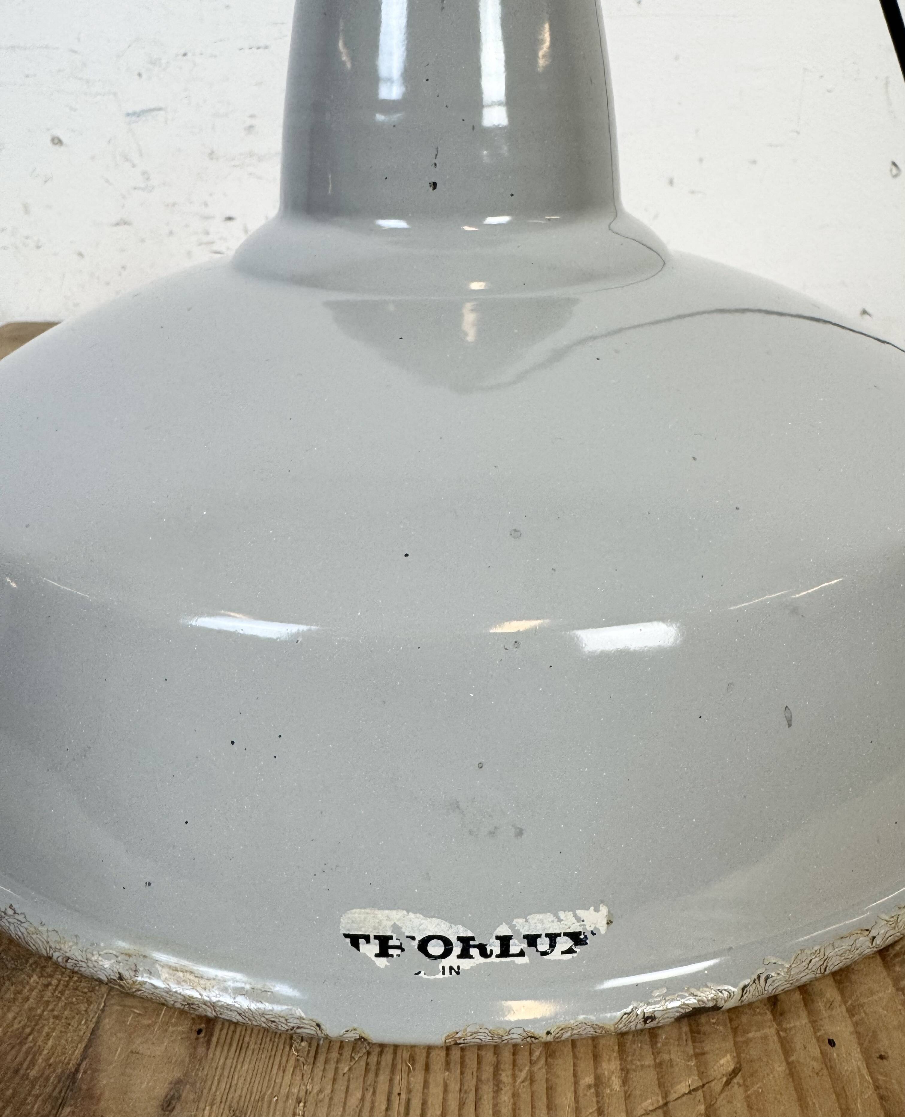Industrial Grey Enamel Factory Pendant Lamp from Thorlux, 1960s
