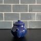 Mini blue enamelled sheet metal teapot