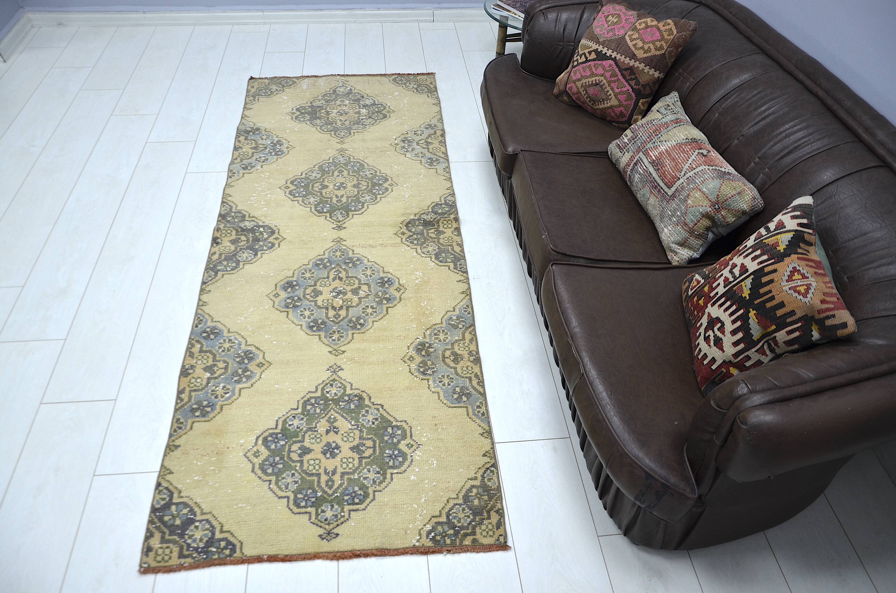 Orange & Brown Oushak Runner sku 2254