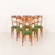 Italian mid-century chairs in walnut and wool