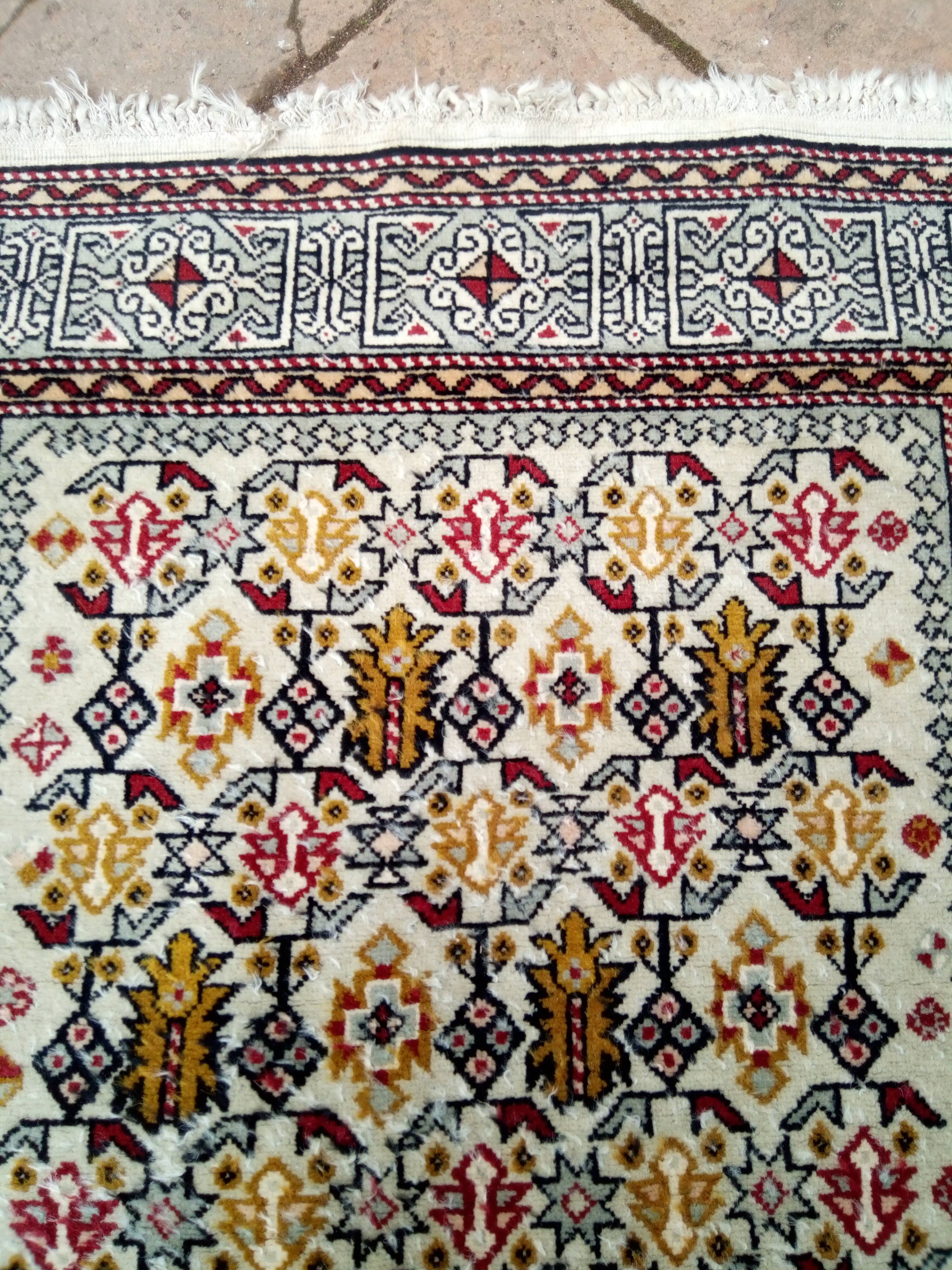 Ancient oriental carpet handmade 135 x 81cm