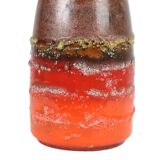 Fat lava vase Carstens west germany red orange drip glaze 6013-30