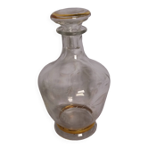 Carafe à liqueur avec bouchon, décor fleurs et dorures