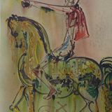 Salvador Dali: Horses, The Roman Knight, signed lithograph