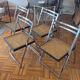 Set of 4 Italian folding chairs with caning.