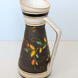 Vintage Henri Bequet Quaregnon hand painted ceramic vase (Belgium pottery 1960)