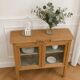 Art Deco sideboard in wood, with 2 glass doors.