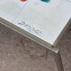 Vintage chrome coffee table and ceramic abstract drawing by Denisco, Belgium, 1970s