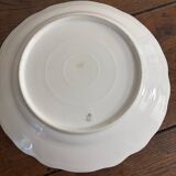 Vintage round green Limoges porcelain serving platter with gold trim