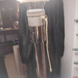 Mazda 1930 lamp in chromed metal and opaque glass