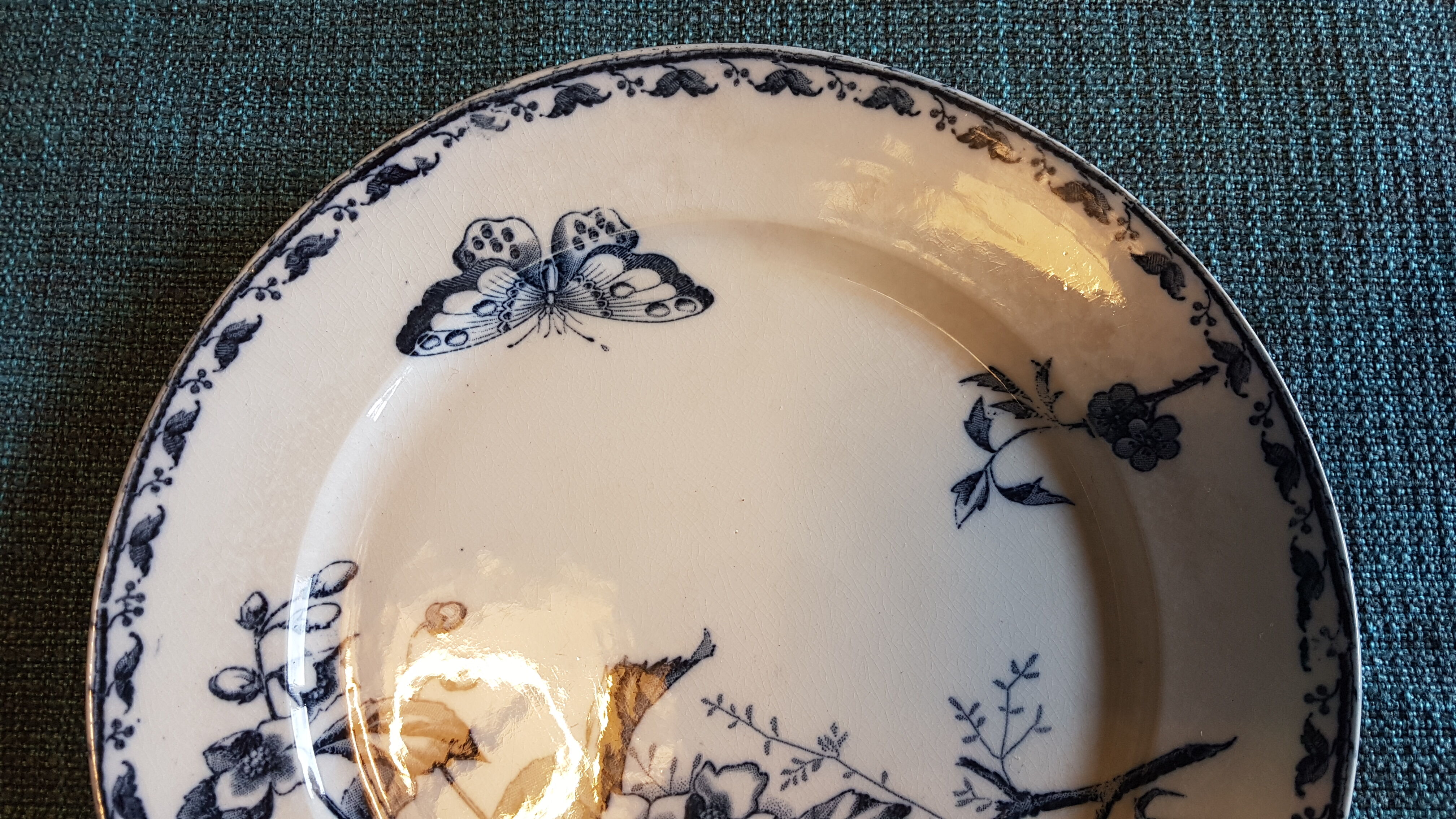 Paire d'assiettes en faïence à décor de fleurs