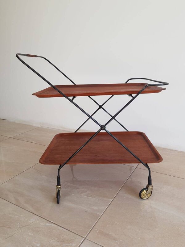 Mobilier moderne du milieu du siècle, bar en teck, Paul Nagel, Suède, années 1960.