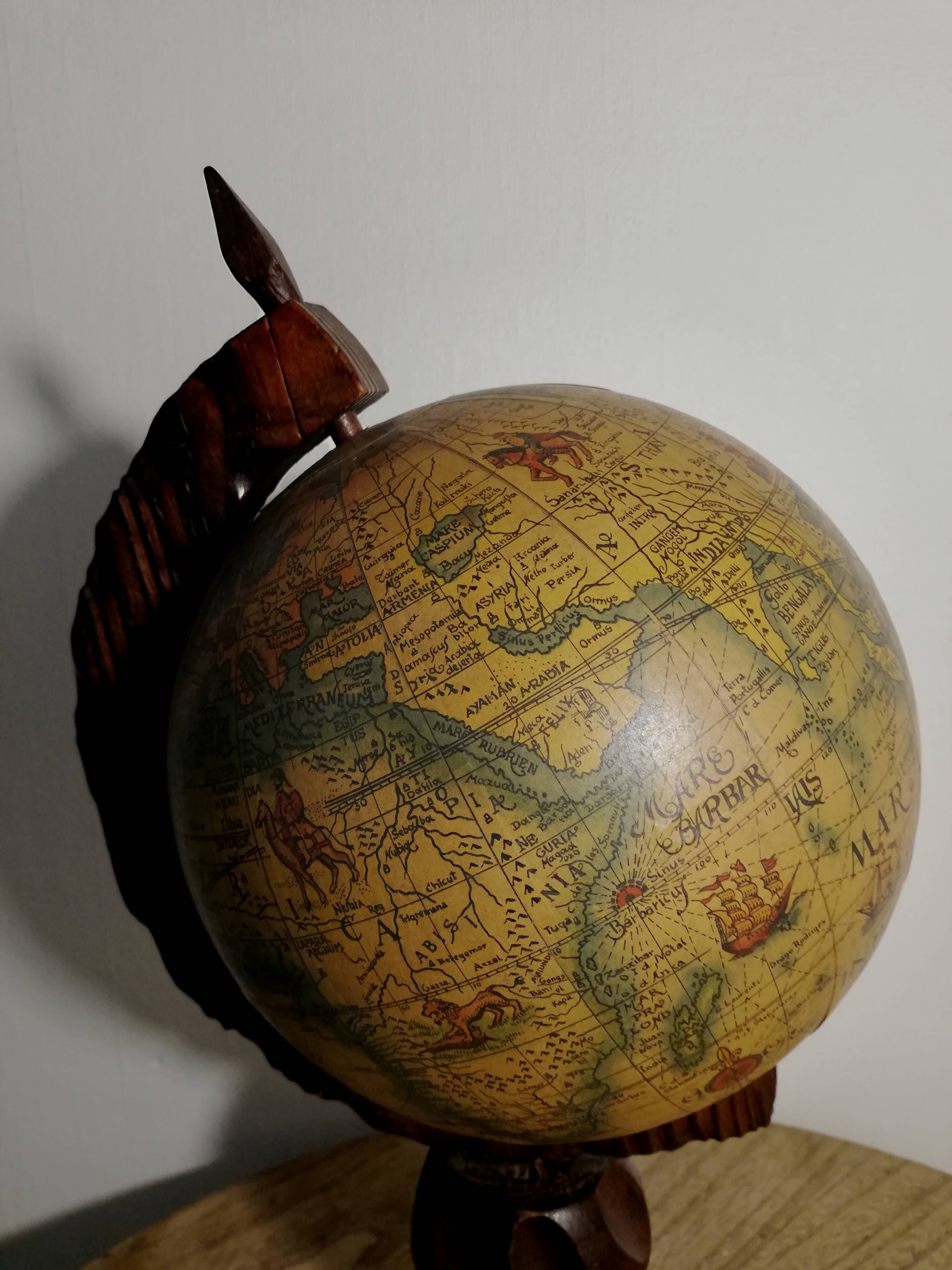 Vintage globe rustic style